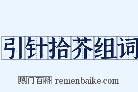 引针拾芥组词是什么意思的图片